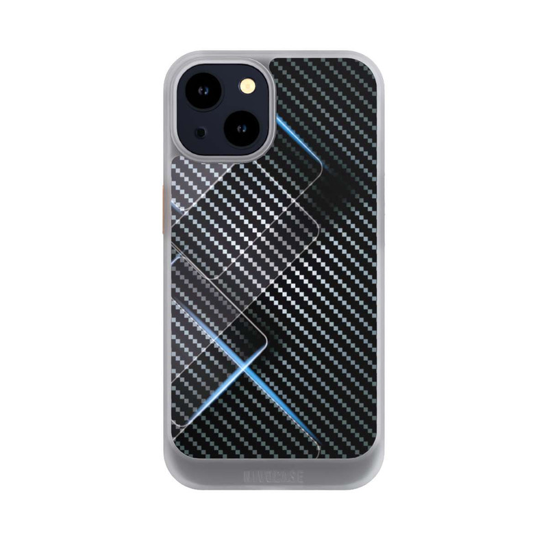 iPhone 14 NIVOcore Blaue Linien auf Karbon