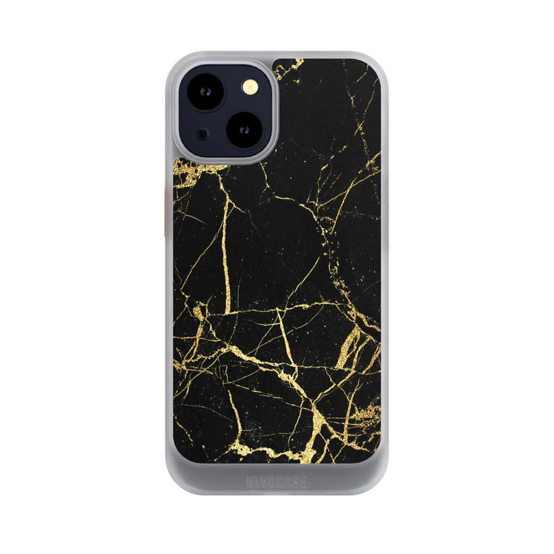 iPhone 14 NIVOcore Schwarzgoldener Marmor-Look