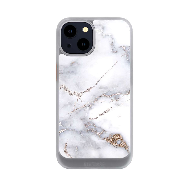 iPhone 14 NIVOcore Silberglitzer Marmorlook