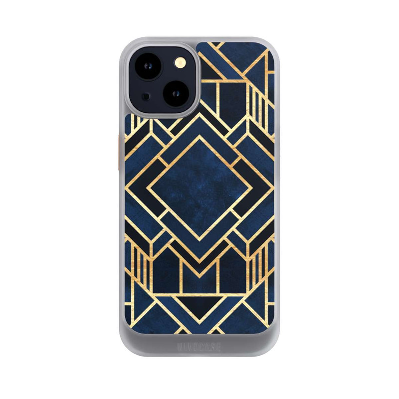 iPhone 14 NIVOcore Kunst Deko Blau Golddruck
