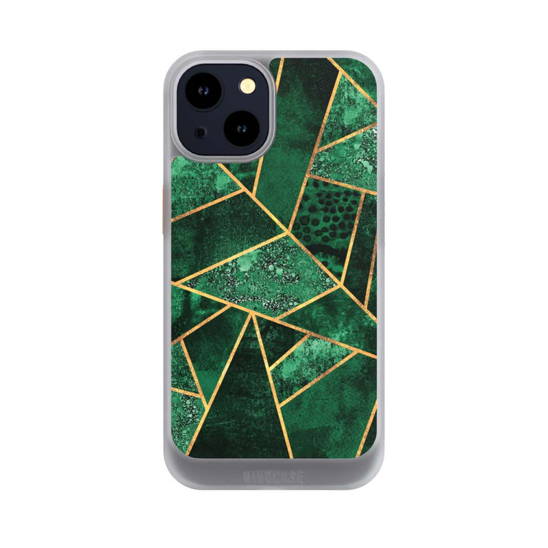 iPhone 14 NIVOcore Deep Emerald Gold Print