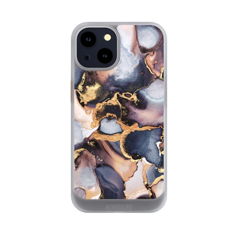 iPhone 14 NIVOcore Verträumte Tinte Grau-Golddruck