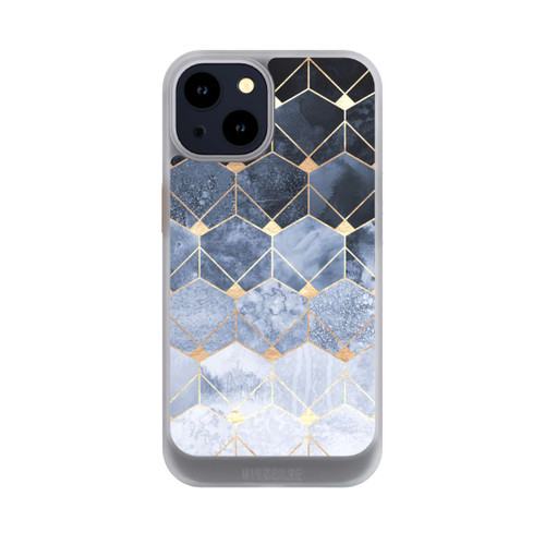 Apple iPhone 14 NIVOcore Impression Or Hexagones Bleus Et Diamants