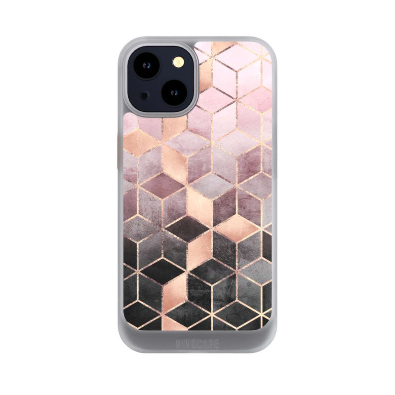 iPhone 14 NIVOcore Pink-grauer Farbverlauf Würfel Druck