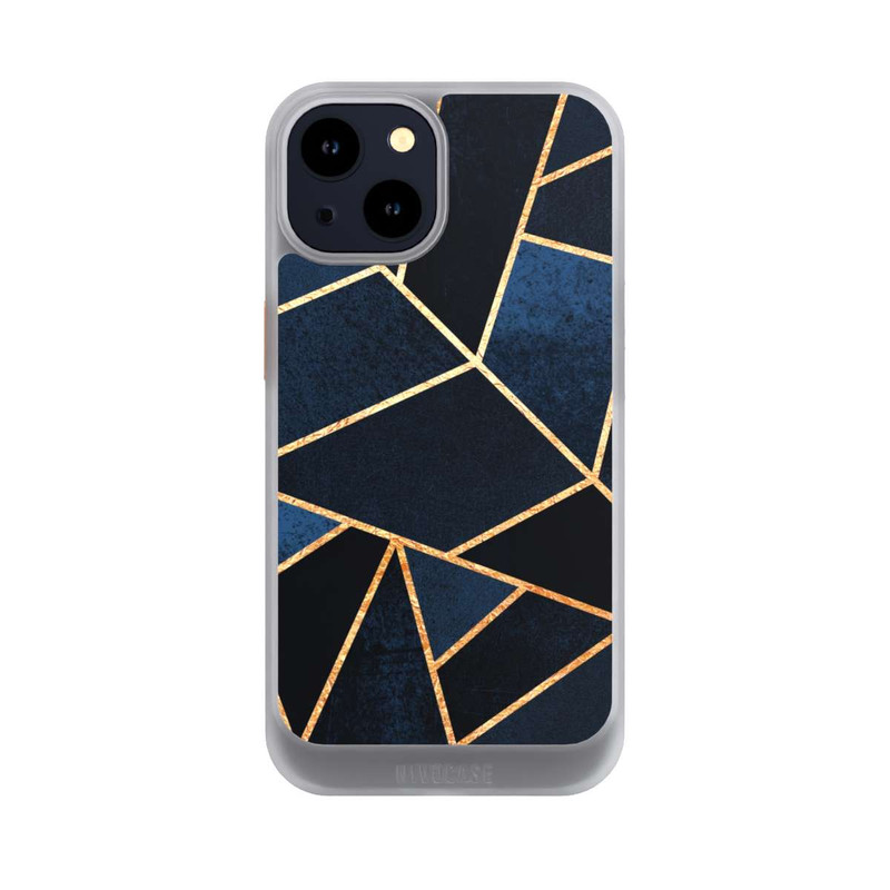 iPhone 14 NIVOcore Navy Stein Golddruck