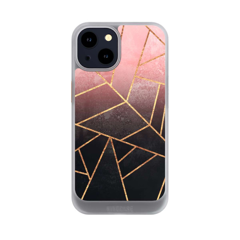 iPhone 14 NIVOcore Imprimé Pierre Or Rose Et Noir