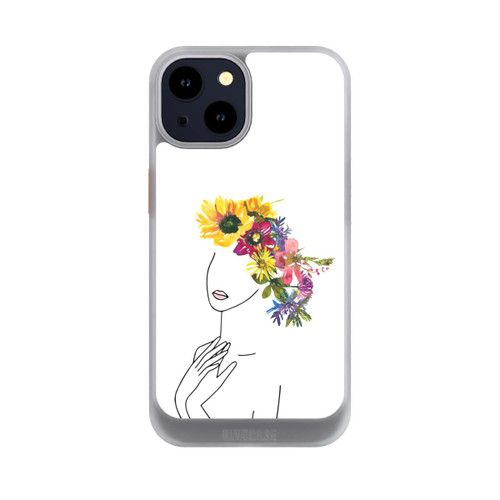 Apple iPhone 14 NIVOcore Line Art Frau mit Blumenkrone