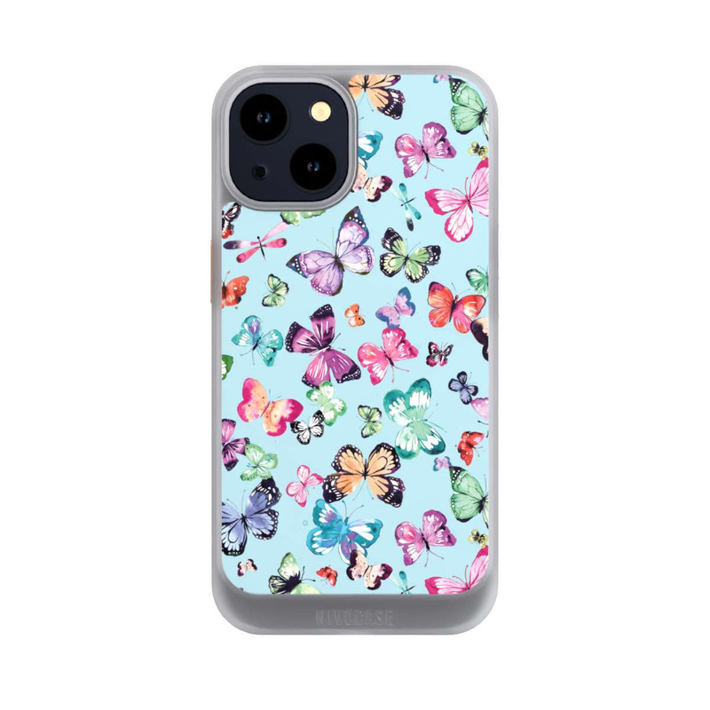 iPhone 14 NIVOcore Papillons Rose Orange Bleu