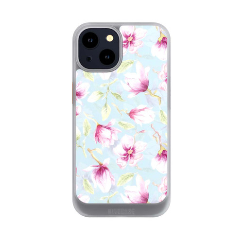 Apple iPhone 14 NIVOcore Magnolias sur bleu