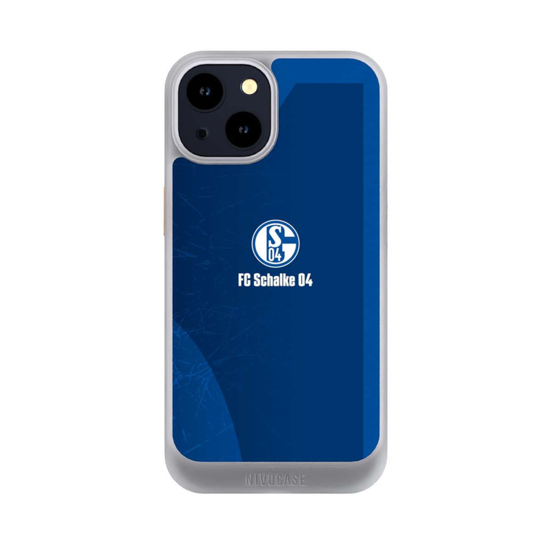 iPhone 14 NIVOcore Schalke 04 Blauer Hintergrund Mit Logo