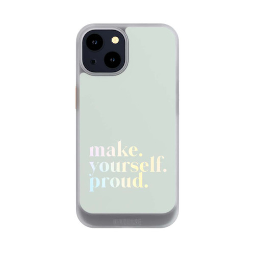 Apple iPhone 14 NIVOcore Make Yourself Proud Zitat-Minze und Farbverlauf