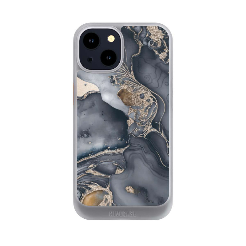 iPhone 14 NIVOcore Alcohol Ink Gold Grey avec IA
