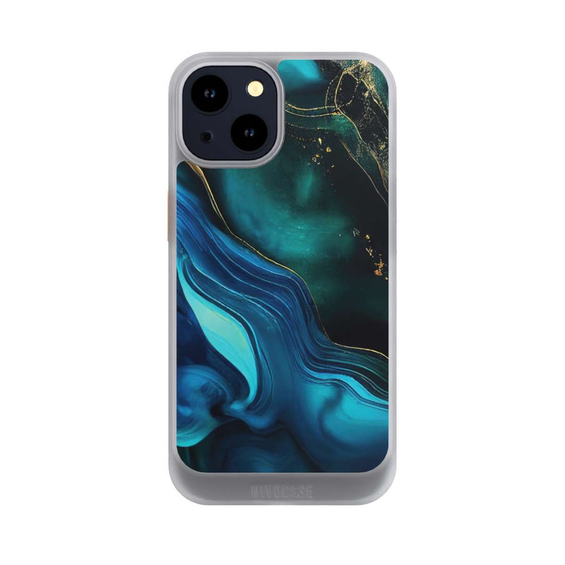iPhone 14 NIVOcore Encre bleue et dorée avec IA