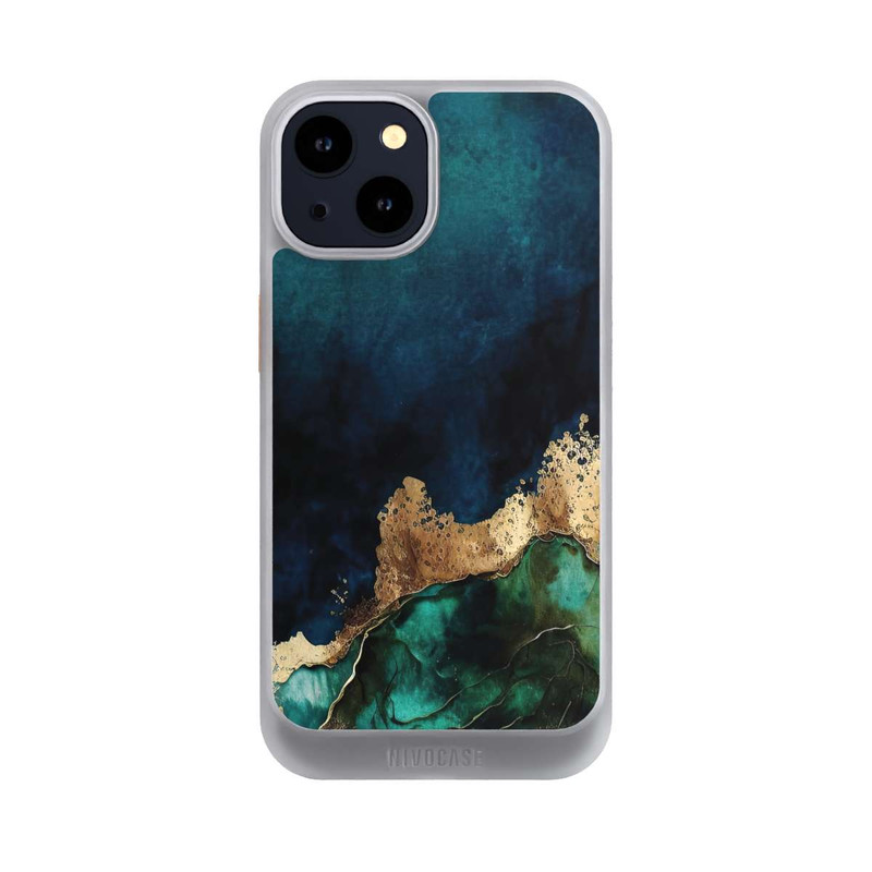 iPhone 14 NIVOcore Petrolblau mit Gold