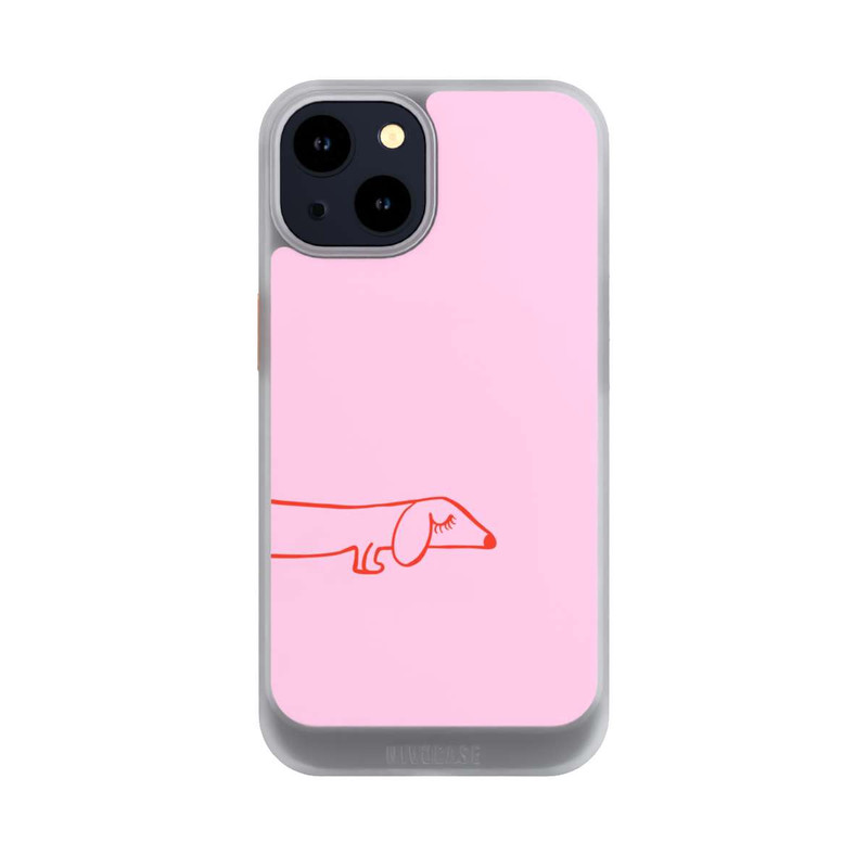 iPhone 14 NIVOcore Dachshund Illustration Pink