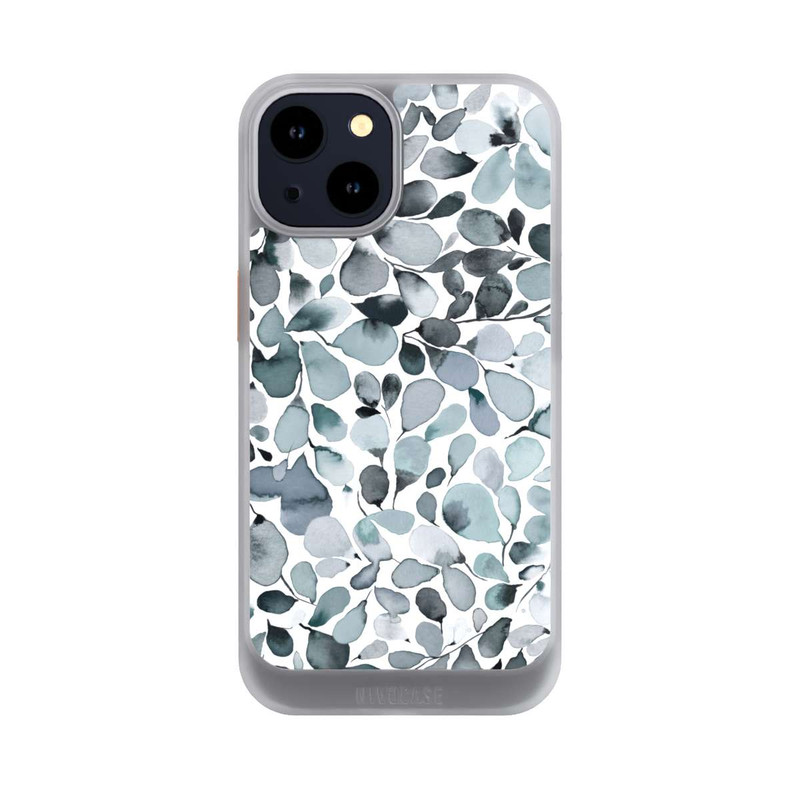 iPhone 14 NIVOcore Eucalyptus Watercolor Leaves Grey