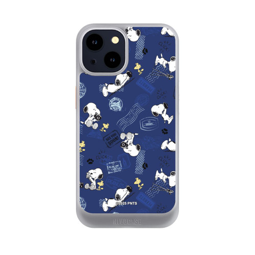 Apple iPhone 14 NIVOcore Peanuts Travel Stamps Pattern Blue