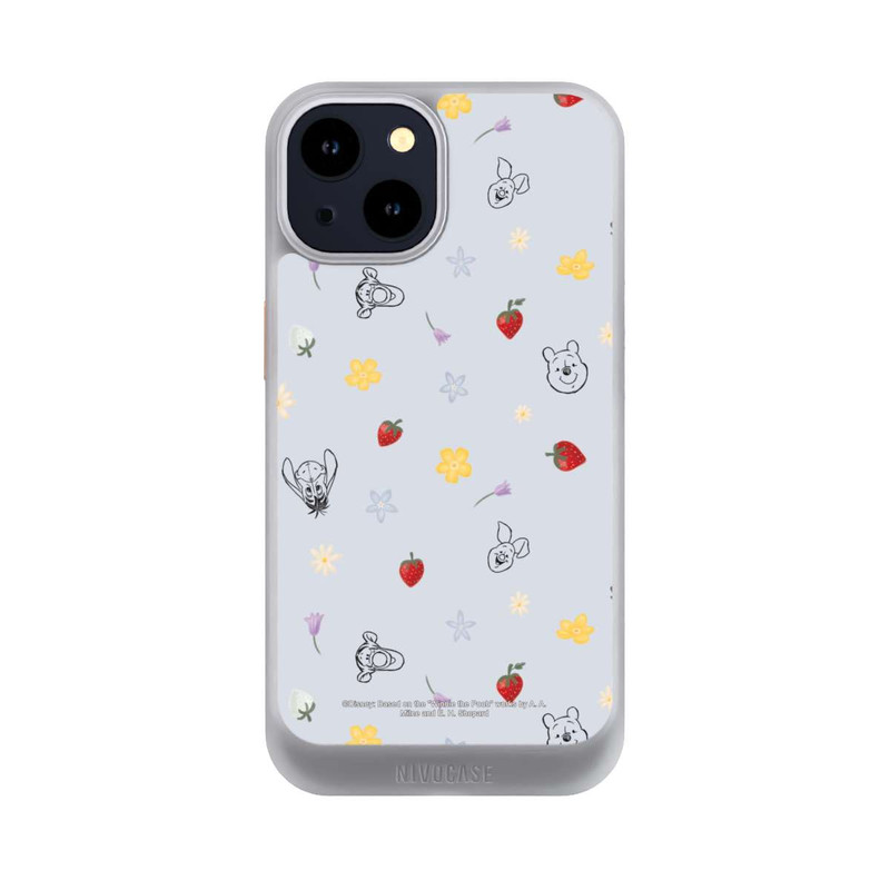 iPhone 14 NIVOcore Winnie Puuh und Freunde Erdbeer Muster Blau
