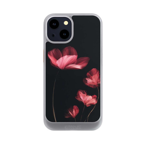 Apple iPhone 14 NIVOcore Burgunder Blüten schwarz