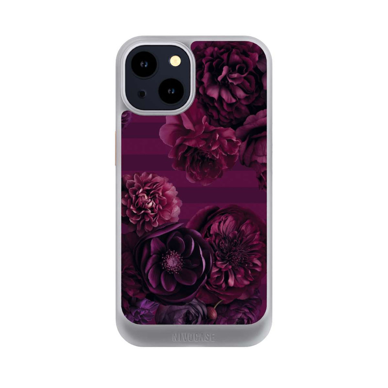 iPhone 14 NIVOcore Majestic Baroque Blossom Dream Burgundy Pink with AI