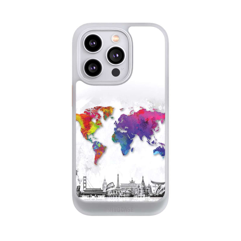 iPhone 14 Pro NIVOcore Weltkarte mit Skyline