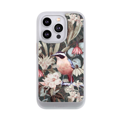 Apple iPhone 14 Pro NIVOcore Orangefarbener Vogel im Vintage Blumenmuster