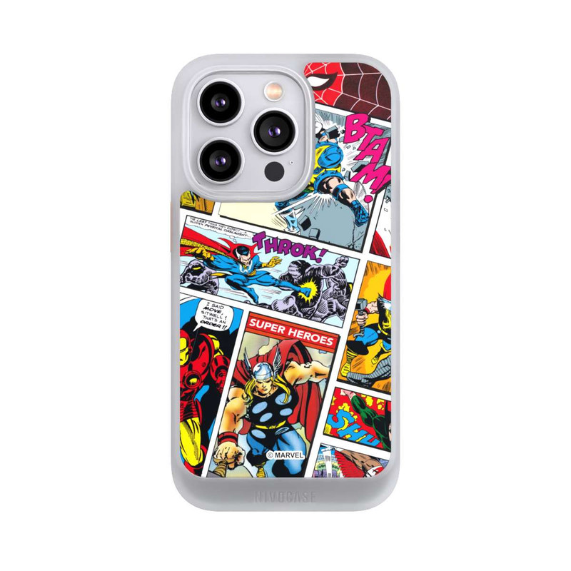 iPhone 14 Pro NIVOcore Marvel Retro Comic Blue