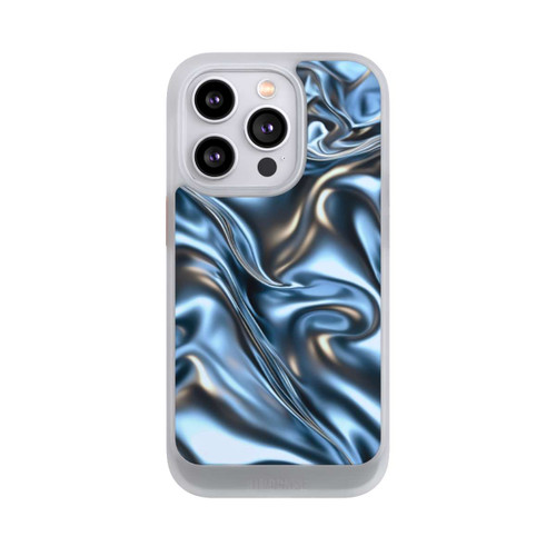Apple iPhone 14 Pro NIVOcore Glänzender Stoff Chrome Metallic Blau mit KI