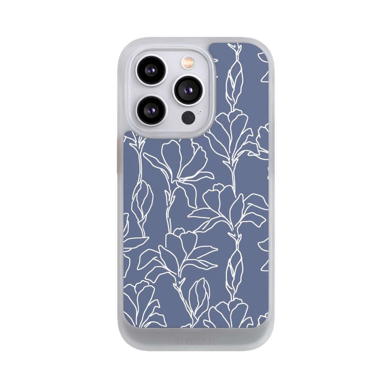 iPhone 14 Pro NIVOcore Flower Silhouettes on Blue