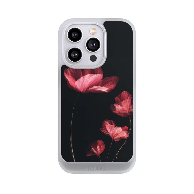iPhone 14 Pro NIVOcore Burgunder Blüten schwarz