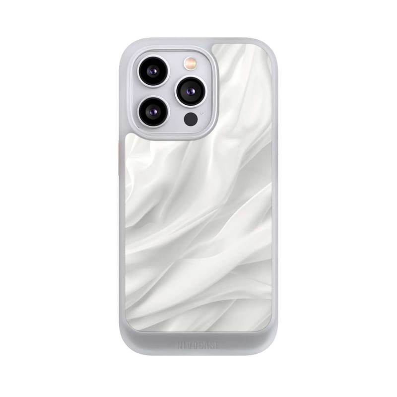 iPhone 14 Pro NIVOcore Weiße Seidenmatte Textur mit KI