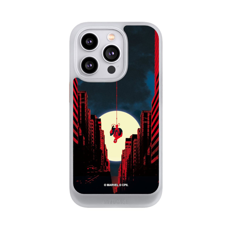 iPhone 14 Pro NIVOcore Spider-Man Marvel between Skyscrapers