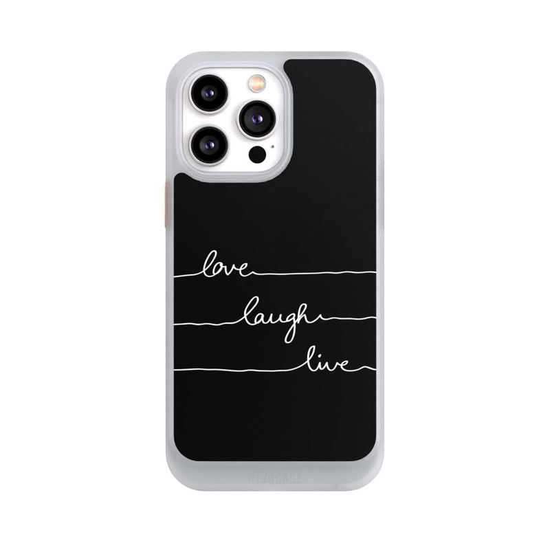 iPhone 14 Pro Max NIVOcore Love Laugh Live weiß/schwarz