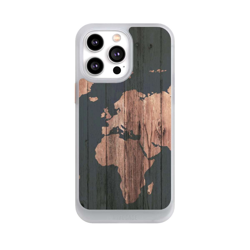 iPhone 14 Pro Max NIVOcore Wooden World Map