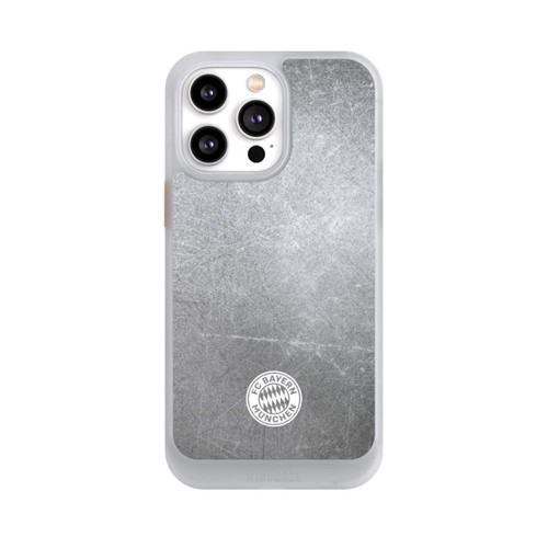 Apple iPhone 14 Pro Max NIVOcore Klassisches FCB Logo Klein - Weiß auf Metalllook