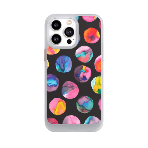 Apple iPhone 14 Pro Max NIVOcore Bunte Tintenmurmeln Punkte Schwarz