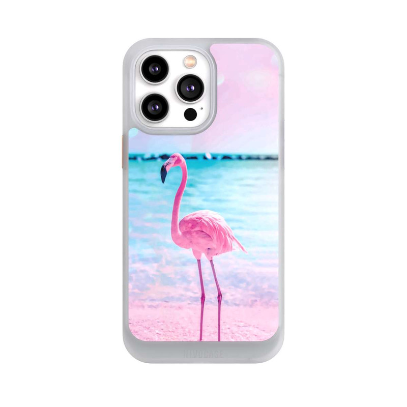 iPhone 14 Pro Max NIVOcore Rosa Flamingo am Meer
