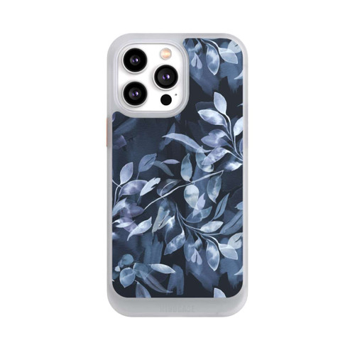 Apple iPhone 14 Pro Max NIVOcore Mystische Aquarellblätter marineblau