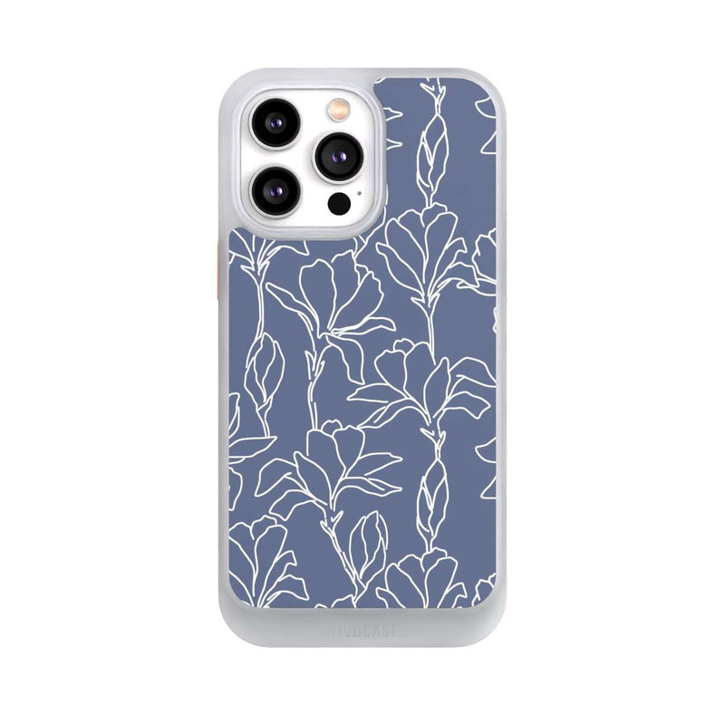 iPhone 14 Pro Max NIVOcore Flower Silhouettes on Blue