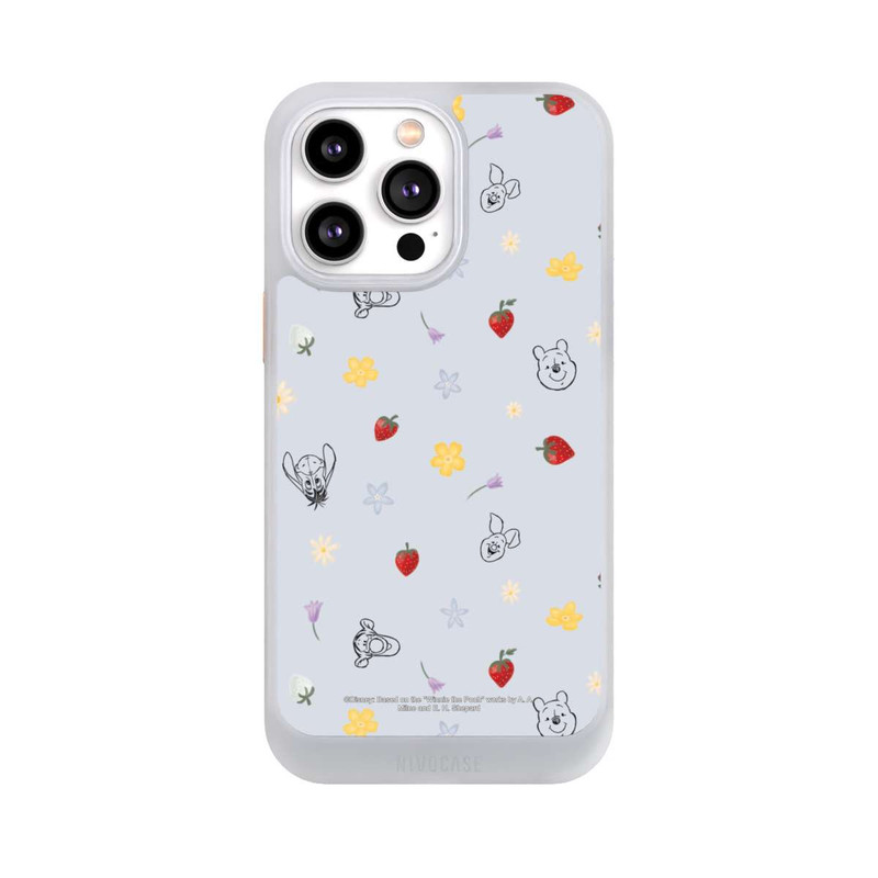 iPhone 14 Pro Max NIVOcore Winnie Puuh und Freunde Erdbeer Muster Blau
