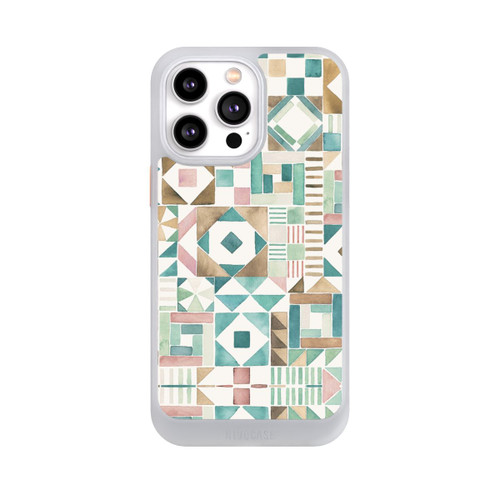 Apple iPhone 14 Pro Max NIVOcore Geometric Blocks Retro Vintage Patchwork Green