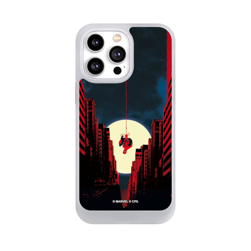 iPhone 14 Pro Max NIVOcore Spider-Man Marvel between Skyscrapers