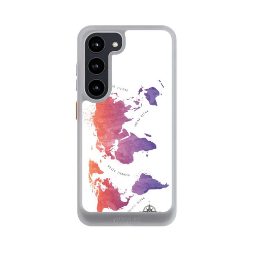 Samsung Galaxy S23 NIVOcore Worldmap (Watercolor) white