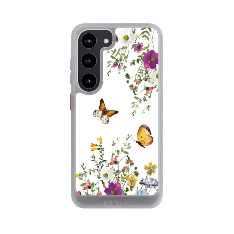 Galaxy S23 NIVOcore Schmetterlinge und bunte Blumen