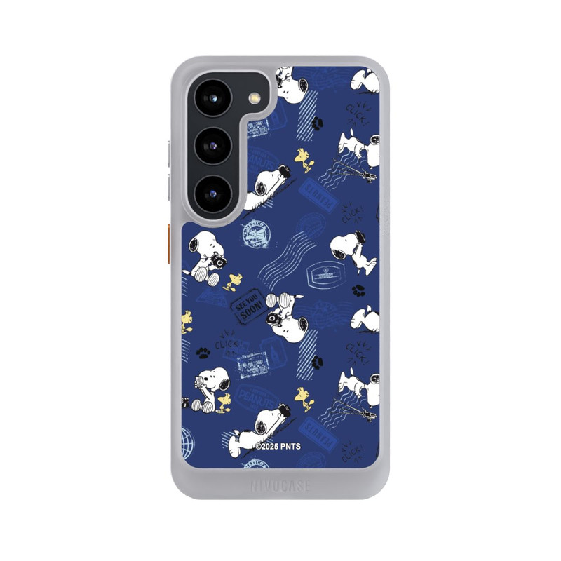 Galaxy S23 NIVOcore Peanuts Travel Stamps Pattern Blue