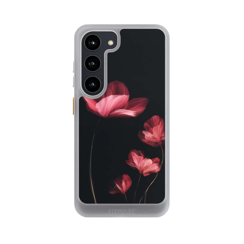 Galaxy S23 NIVOcore Fleurs Bordeaux Noires