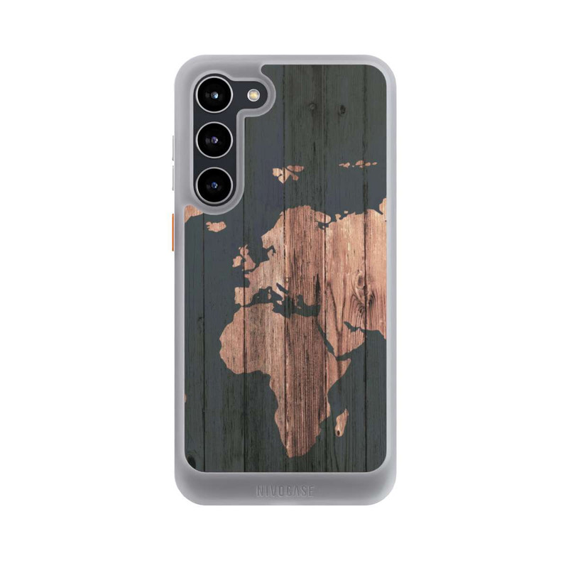 Galaxy S23 + NIVOcore Wooden World Map