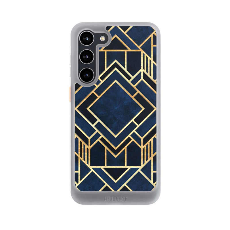 Galaxy S23 + NIVOcore Kunst Deko Blau Golddruck