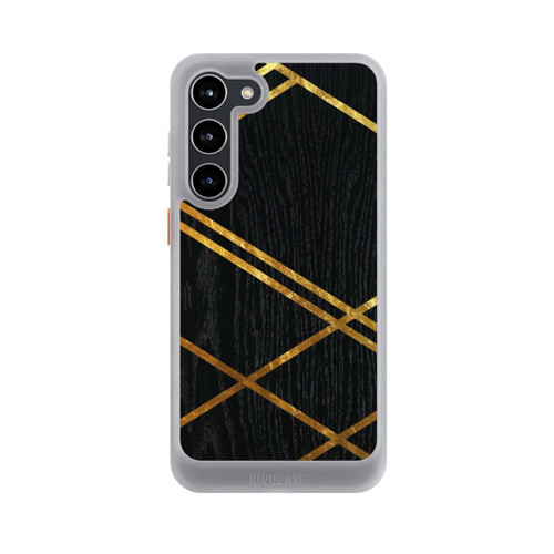 Samsung Galaxy S23+ NIVOcore Schwarzes geometrisches Muster Goldene Streifen