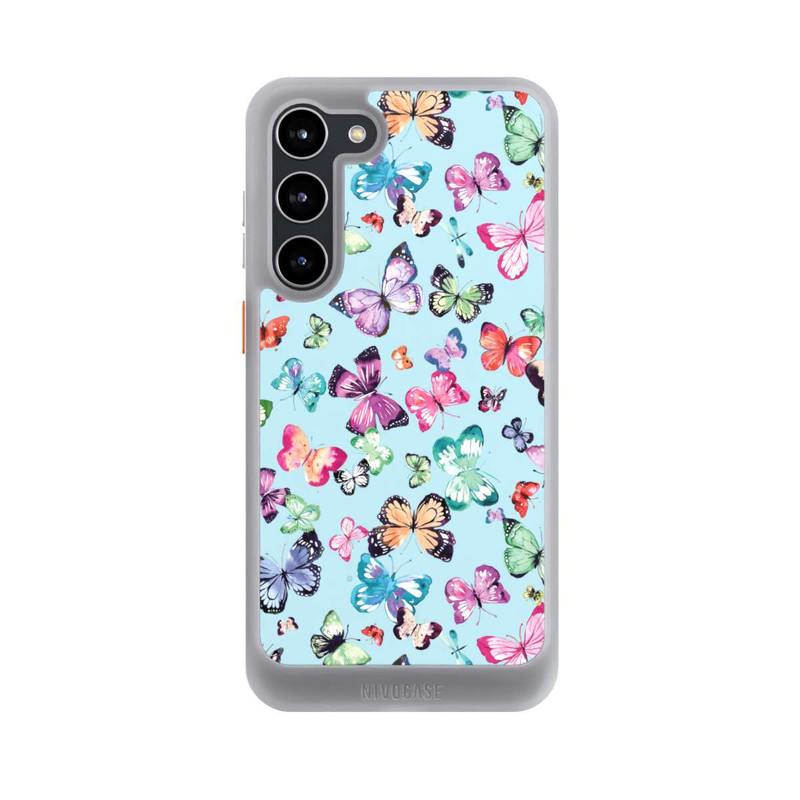 Galaxy S23 + NIVOcore Schmetterlinge rosa orange blau